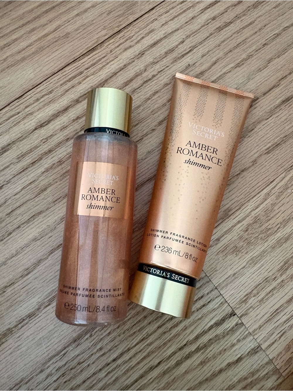 Victoria's Secret Amber Romance Shimmer Fragrance Mist & Lotion